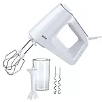 Mixer manual Braun Hm3105, 500 W, 5 Viteze, Pasator, Vas Gradat, Alb - Studiocasa.ro