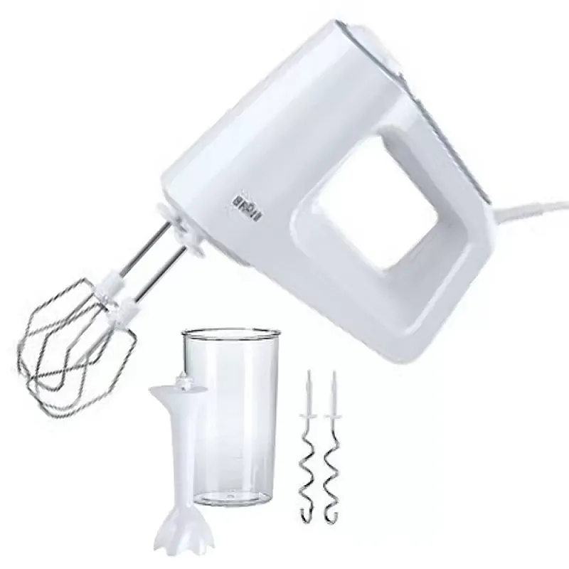 Mixer manual Braun Hm3105, 500 W, 5 Viteze, Pasator, Vas Gradat, Alb - Studiocasa.ro
