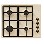 Plita Rustica Gaz, Incorporabila, 4 Arzatoare gaz, Studio Casa Dolce Vita PDV60, Gratare fonta, Aprindere electrica, Valve de siguranta, Crem - Studiocasa.ro