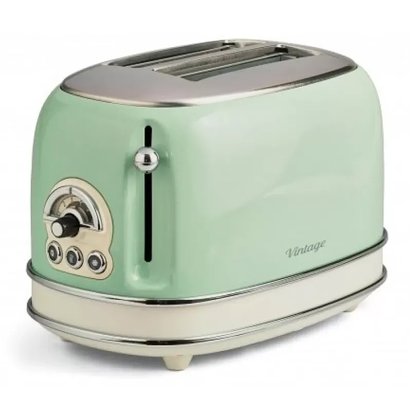 Prajitor de paine Ariete, 0155 Vintage, 810 W, 2 Felii, verde - Studiocasa.ro