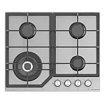 Plita incorporabila Studio Casa PG660 Parma Glass Grey, 4 arzatoare gaz, Wok, 2 gratare fonta, Aprindere electrica, Sticla gri - Studiocasa.ro