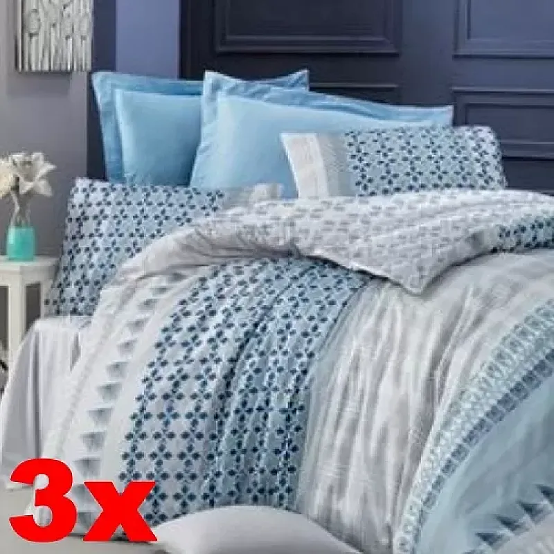 Set 3buc. Lenjerie pat dublu, Bumbac Satinat, Mally Home Ilya, 220x240 cm - Studiocasa.ro