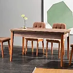 Set Masa Extensibila Kelebek  Vintage +4 Scaune Elite Lux  Tapitate Maron  , Smart Living Studio Casa - Studiocasa.ro