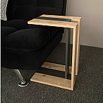 Masuta cafea laterala, Studio Casa, din lemn, Nuc/ Negru - Studiocasa.ro