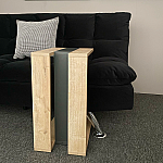 Masuta cafea laterala, Studio Casa, din lemn, Nuc/ Negru - Studiocasa.ro