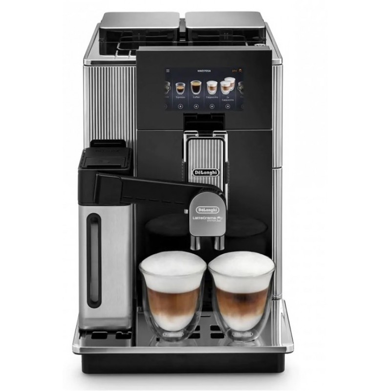 Espressor cafea automat Delonghi Maestosa Epam 960.75.GLM, 2.5L, 1450W, 19 Bari, Argintiu-Negru