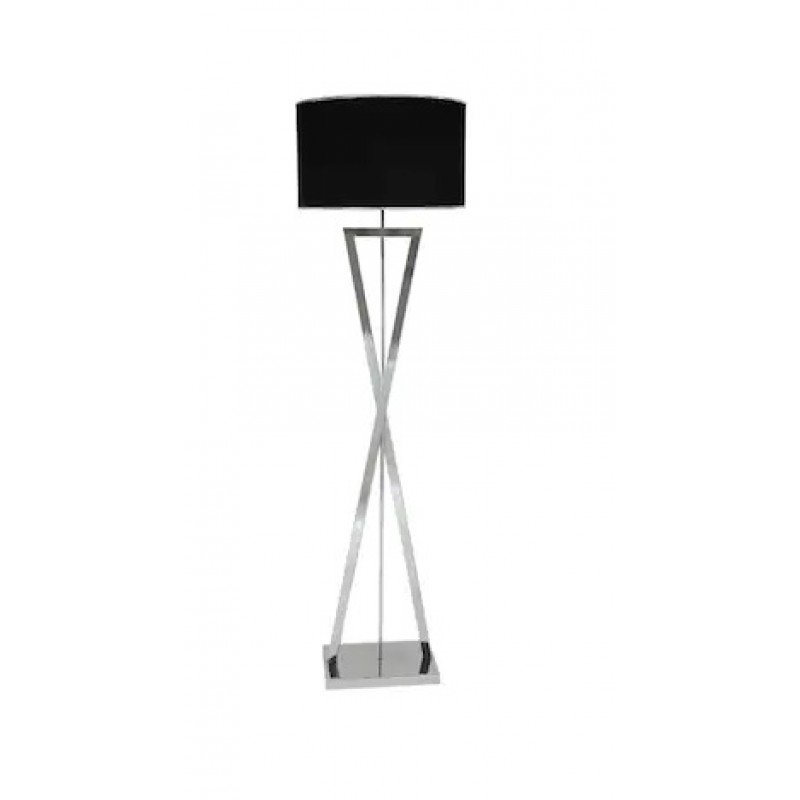 Lampadar inalt cu abajur fix Marova a Da Design Studio Casa, Inaltime 175 cm, Argintiu / Negru