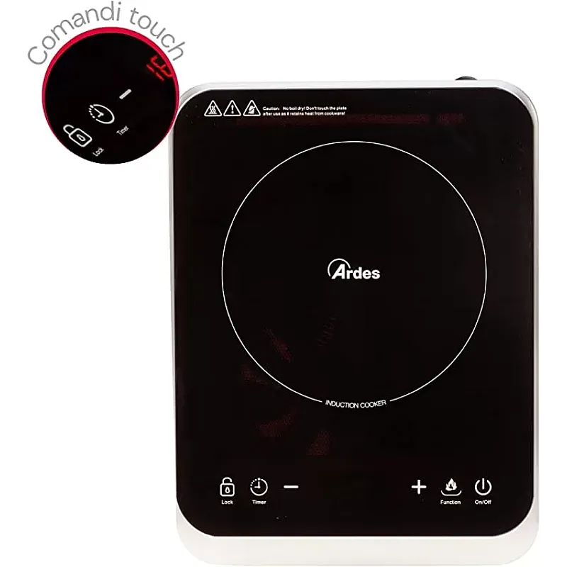 Plita inductie vitroceramica Kookie One Ardes , AR1F601, 2000 W , Negru - Studiocasa.ro