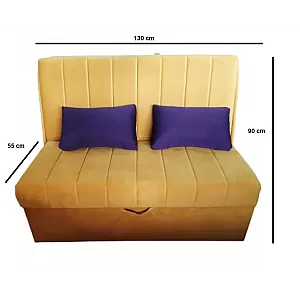 Canapea Extensibila 2 Locuri  Pek Smart Living, Galben Solar,  Studio Casa, material tip catifea Canapea Extensibila 2 Locuri  Pek Smart Living, Galben Solar,  Studio Casa, material tip catifea