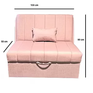 Canapea Extensibila 2 Locuri Pek Smart Living, Roz Pudra,  Studio Casa Canapea Extensibila 2 Locuri Pek Smart Living, Roz Pudra,  Studio Casa