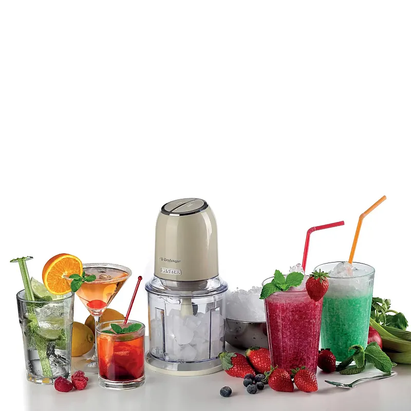 Tocator legume Ariete Vintage 438/03, Inox, 600ml, 400W, 2 viteze, 4 lame, Cream/Beige - Studiocasa.ro