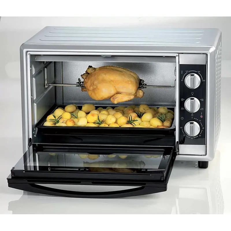 Cuptor electric Ariete 986, 1800 W, 45l, 6 pozitii de gatire, Ventilatie, Rotisor, Timer, Geam dublu, Accesorii incluse, Argintiu - Studiocasa.ro