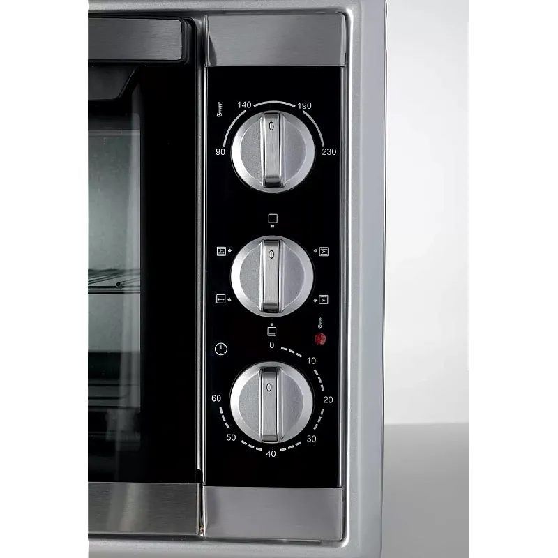 Cuptor electric Ariete 986, 1800 W, 45l, 6 pozitii de gatire, Ventilatie, Rotisor, Timer, Geam dublu, Accesorii incluse, Argintiu - Studiocasa.ro