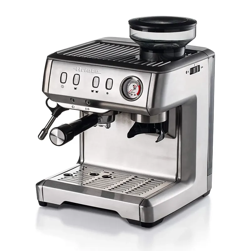 Espressor manual Ariete Cremissima 1313 Metal, 1600w, Rasnita incorporata, Sistem cappuccino, 15 Bar - Studiocasa.ro