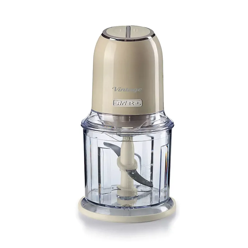 Tocator legume Ariete Vintage 438/03, Inox, 600ml, 400W, 2 viteze, 4 lame, Cream/Beige - Studiocasa.ro