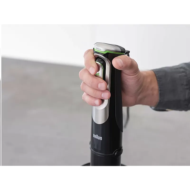 Mixer vertical Braun MQ9138XI, 1200 W, Pahar gradat 0.6 l, Tocator 0.5l, Tel, Rasnita, viteza variabila, Negru - Studiocasa.ro