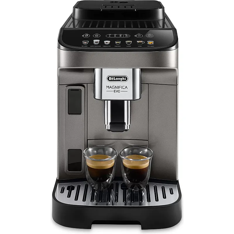 Espressor cafea automat DeLonghi Magnifica Evo ECAM 290.81.TB, Carafa pentru lapte, Sistem LatteCrema, Rasnita cu 13 setari, 1,8l, 15 bar, 1450W, Negru/Argintiu - Studiocasa.ro