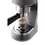 Espressor manual De’Longhi Dedica EC 785.GY, 1300 W, 1.1 L, 15 bari, Tamper si Cana inox Gray - Studiocasa.ro