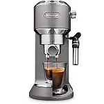 Espressor manual De’Longhi Dedica EC 785.GY, 1300 W, 1.1 L, 15 bari, Tamper si Cana inox Gray - Studiocasa.ro