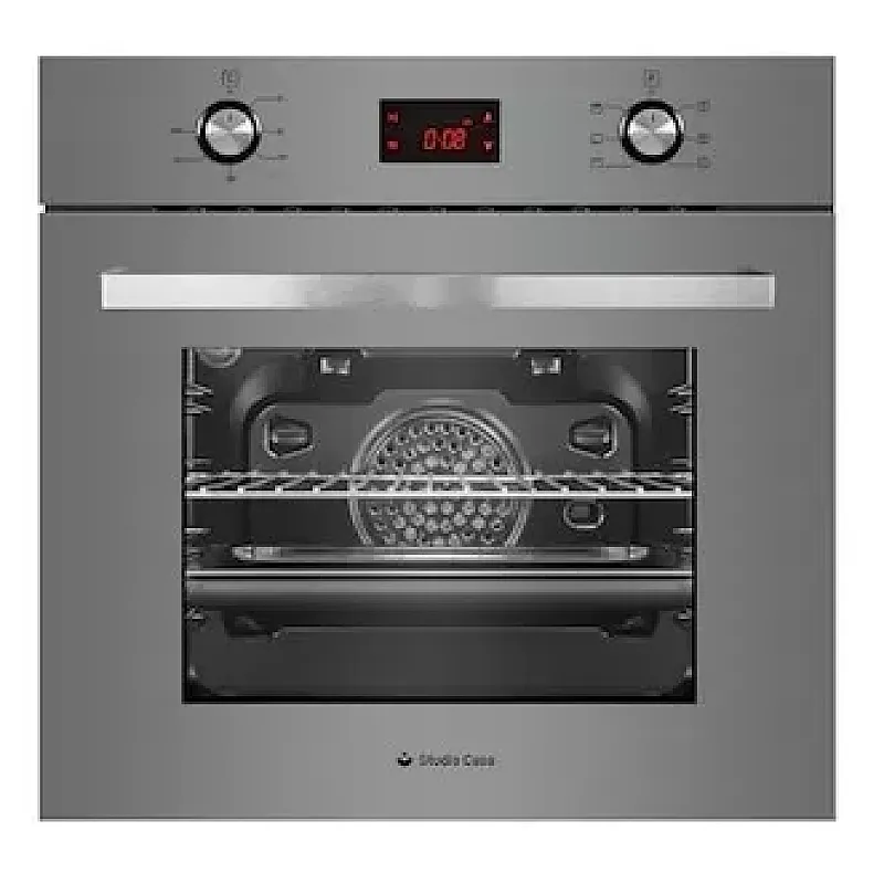 Pachet cuptor electric incorporabil, plita gaz si hota decorativa sticla Terza Modern Parma Glass Grey Studio Casa, 6 functii, Ventilator, Display Touch control, Timer digital, Sticla gri - Studiocasa.ro