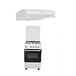 Pachet Aragaz clasic, 4 ochiuri gaz, cuptor gaz, 50x50cm, Studio Casa GALAXY, Alb cu Hota clasica Studio Casa Olymp 60 cm Wh, 2 motoare - Studiocasa.ro