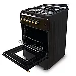 Pachet rustic aragaz si hota telescopica Studio Casa Retro Verona Retro Black , 50/ 55 cm., 4 arzatoare gaz, Cuptor gaz, Aprindere electrica, Gril electric, Negru - Studiocasa.ro
