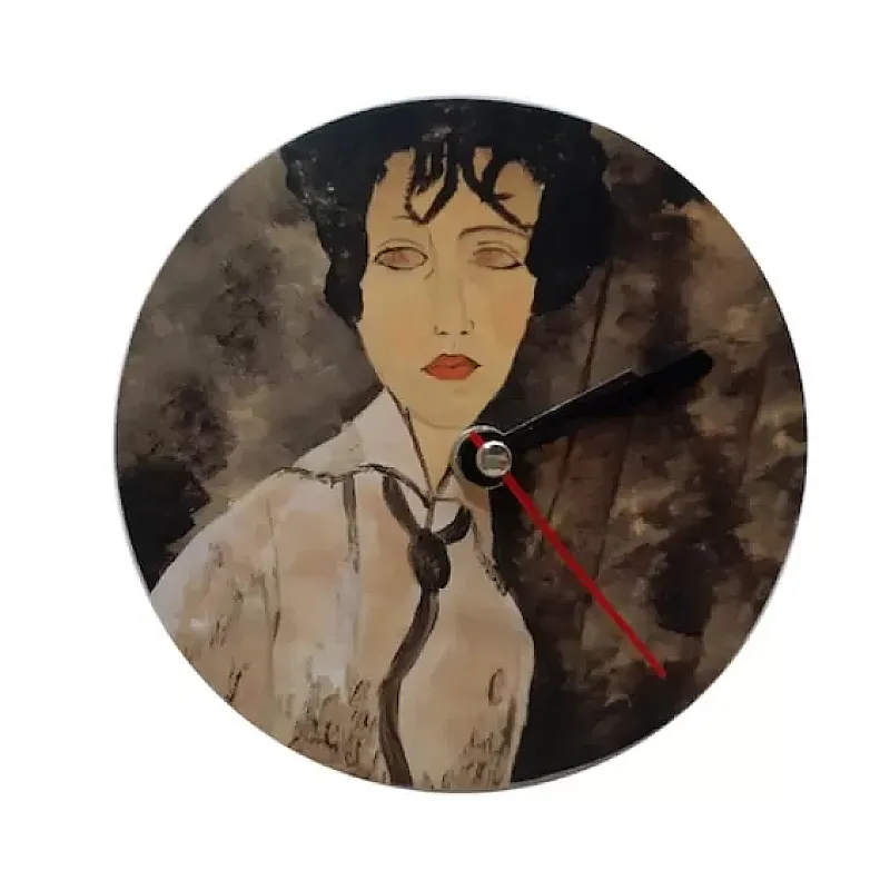 Ceas de perete fara rama BRUNETTE LADY, diametru 12,5 cm x 0.5 cm, suport magnetic - Studiocasa.ro