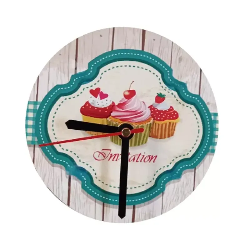 Ceas de perete fara rama COOKIES - 3 SMALL CUPCAKE, diametru 12,5 cm x 0.5 cm, suport magnetic - Studiocasa.ro