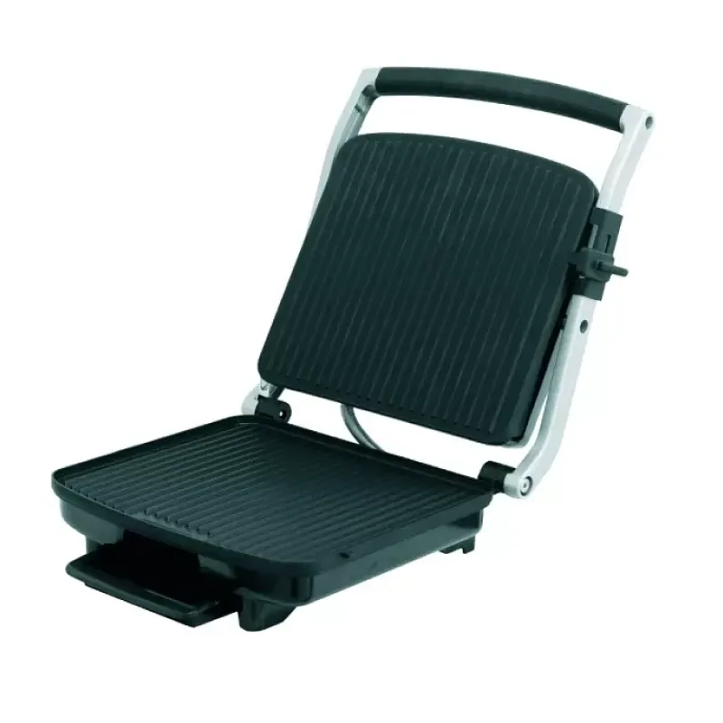 Gratar electric Studio Casa Panini & Grill SC2128, tava scurgere detasabila, 2000 W, deschidere mare, termostat, Negru/Argintiu - Studiocasa.ro