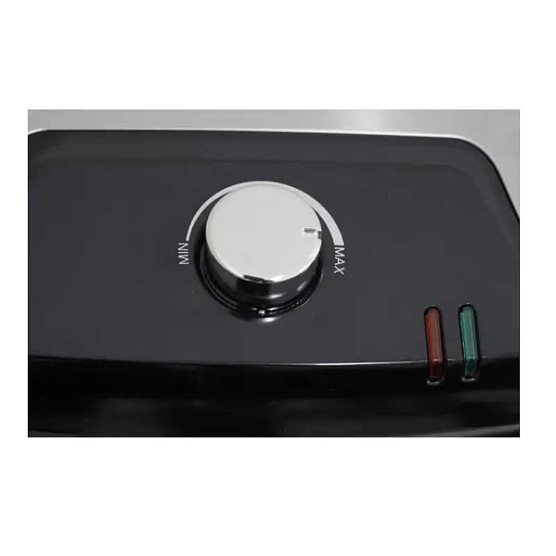 Gratar electric Studio Casa Panini & Grill SC2128, tava scurgere detasabila, 2000 W, deschidere mare, termostat, Negru/Argintiu - Studiocasa.ro