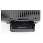 Gratar electric Studio Casa Panini & Grill SC2128, tava scurgere detasabila, 2000 W, deschidere mare, termostat, Negru/Argintiu - Studiocasa.ro