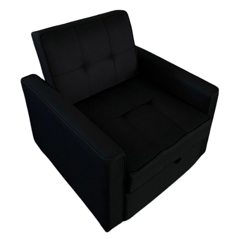 Fotoliu Extensibil CONFORT, stofa neagra, dimensiuni 81 x 84 x 85,5 cm, SET A, Smart Living Studio Casa - Studiocasa.ro