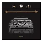 Pachet rustic incorporabil cuptor electric, plita gaz si hota decorativa Dolce Vita Black Studio Casa, Clasa energetica A, 6 functii, Grill, Ventilator, Gratare fonta, 1 motor turbo, Negru - Studiocasa.ro