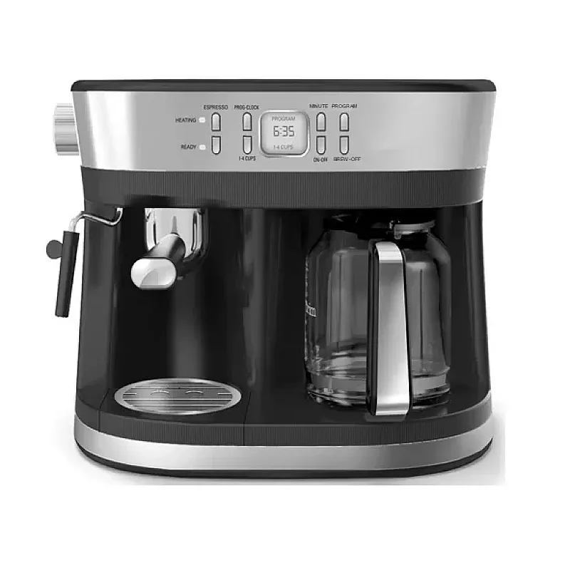 Resigilat Espressor Studio Casa Delicia Combi Inox, 15 Bar, 3 In 1, Espressor De Cafea Si Un Filtru De Cafea, 1850 W, Timer - Studiocasa.ro