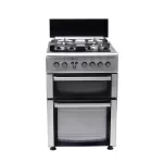 Aragaz mixt 4 arzatoare gaz, 2 cuptoare: Cuptor electric + Cuptor gaz, 60x60cm, Studio Casa Duetto FM60/60 cm., Ventilator, Aprindere electrica, Inox/ Sticla neagra - Studiocasa.ro