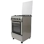 Aragaz clasic Studio Casa Camino Inox 4G 50/60 cm, 4 arzatoare gaz, Cuptor gaz, Grill electric, Gratare fonta, Aprindere electrica, Valve de siguranta, Inox - Studiocasa.ro