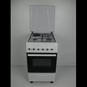 Resigilat Aragaz clasic 3 arzatoare gaz+1 electric,Alb ,Cuptor gaz,  50x60cm, Nuova Cucina, FE 50/60, Grill electric, Timer