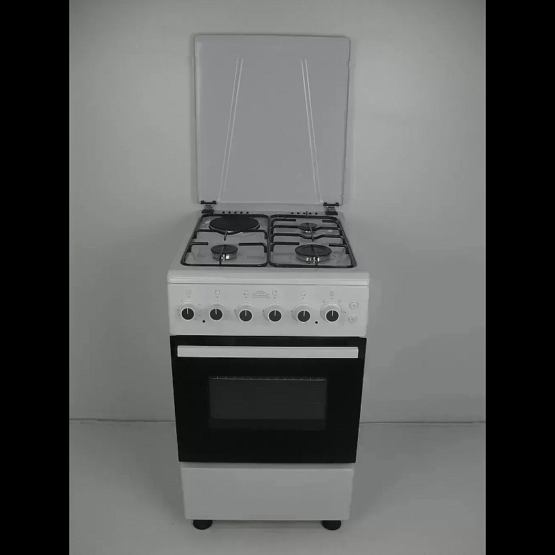 Resigilat Aragaz clasic 3 arzatoare gaz+1 electric,Alb ,Cuptor gaz,  50x60cm, Nuova Cucina, FE 50/60, Grill electric, Timer - Studiocasa.ro