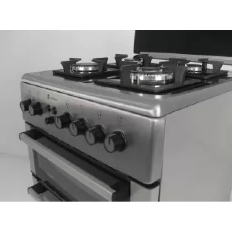 Aragaz mixt 4 arzatoare gaz, 2 cuptoare: Cuptor electric + Cuptor gaz, 60x60cm, Studio Casa Duetto FM60/60 cm., Ventilator, Aprindere electrica, Inox/ Sticla neagra - Studiocasa.ro