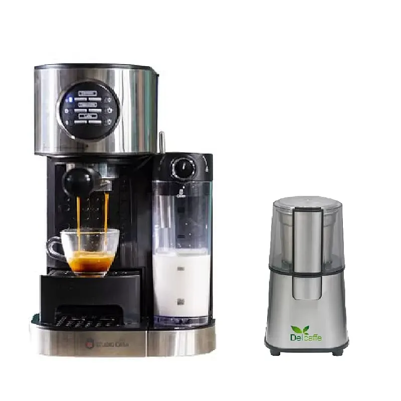 Pachet Espressor manual Studio Casa, Sc509 Barista Latte, 15Bar, Cu Rezervor Lapte + Rasnita Del Caffe Grind Master, 220W, 60G - Studiocasa.ro