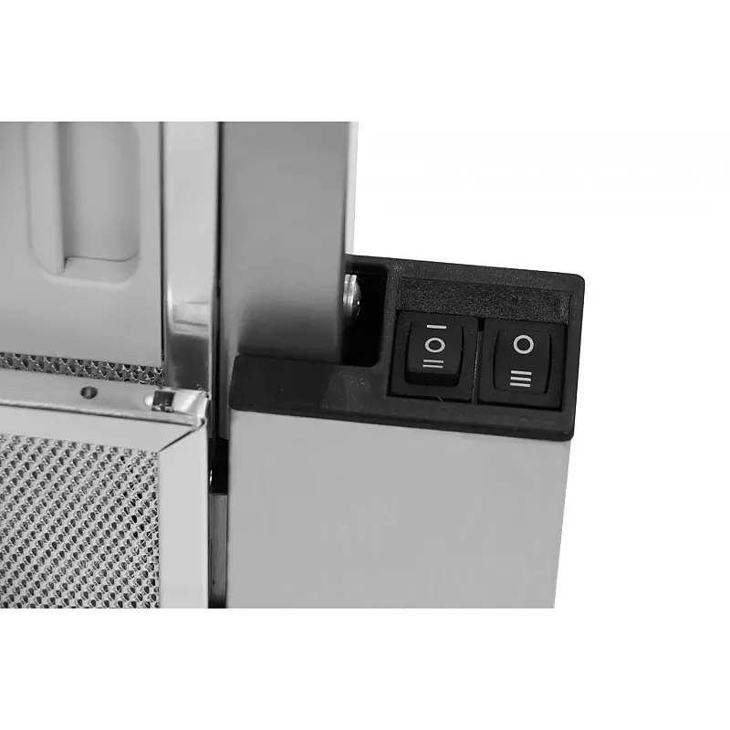 Hota incorporabila telescopica 60 cm Studio Casa, Slide Glass, 1motor Turbo, Putere de absorbtie 320 m3/h, Inox+ frontal sticla neagra - Studiocasa.ro