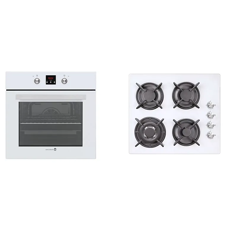 Pachet Cuptor Incorporabil Electric, Studio Casa Venezia Clasic, Ln605Wh, 56L, Clasa A, Termostat, 8 Functii +Plita Gaz Crystal White Venezia, Studio Casa - Studiocasa.ro
