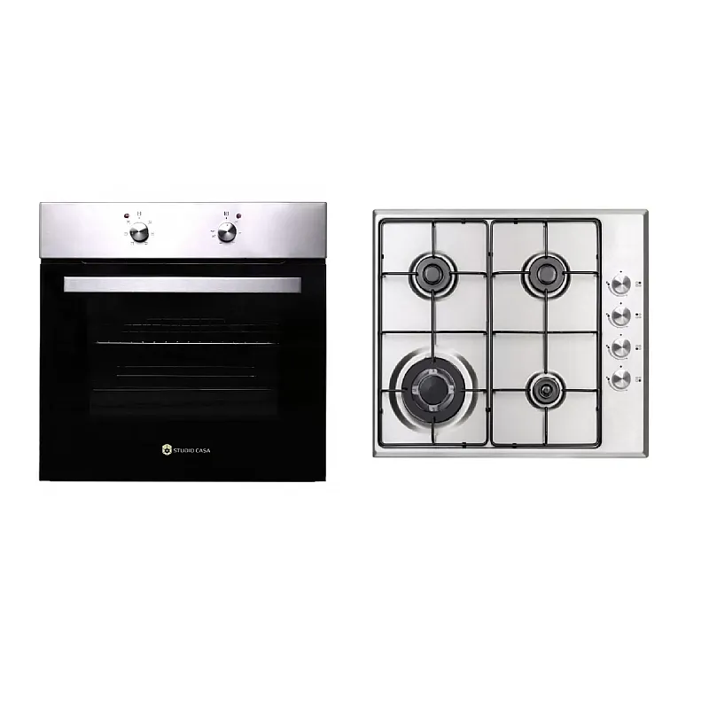 Pachet Cuptor Incorporabil Studio Casa Milano Plus Fe606 Inox + Plita Incorporabila Studio Casa Milano Plus Pg 60 Inox - Studiocasa.ro