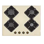 Plita Rustica Gaz, Incorporabila, 4 Arzatoare, Studio Casa Parma PG660 Glass Beige, 2 Gratare Fonta - Studiocasa.ro