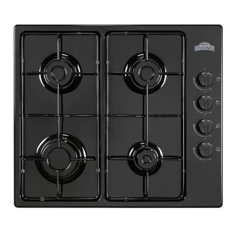 Resigilat Plita Clasica Gaz, Incorporabila, 4 Arzatoare, Nuova Cucina PG60, Valva de siguranta, Black - Studiocasa.ro