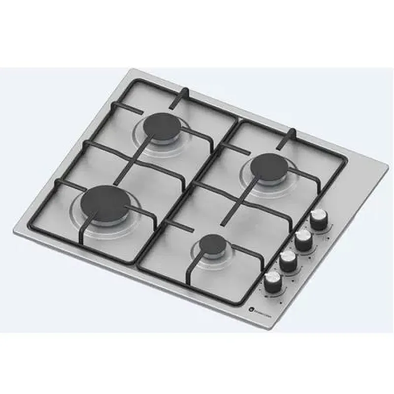 Plita gaz incorporabila Studio Casa Vera, Gratare emailate, 4 arzatoare gaz, Aprindere electrica, Inox - Studiocasa.ro