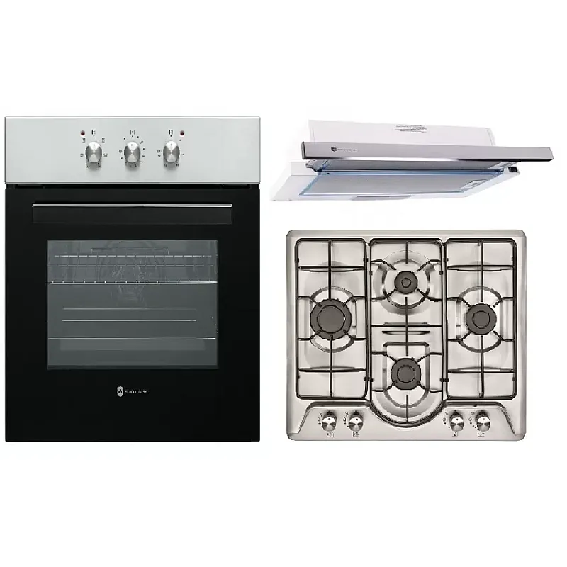 Pachet Cuptor Electric Incorporabil Roma Ix + Plita Gaz Roma Caro + Hota Slim Lean Roma - Studiocasa.ro