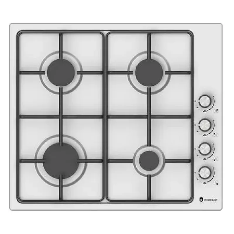 Plita gaz incorporabila Studio Casa Vera, Gratare emailate, 4 arzatoare gaz, Aprindere electrica, Inox - Studiocasa.ro