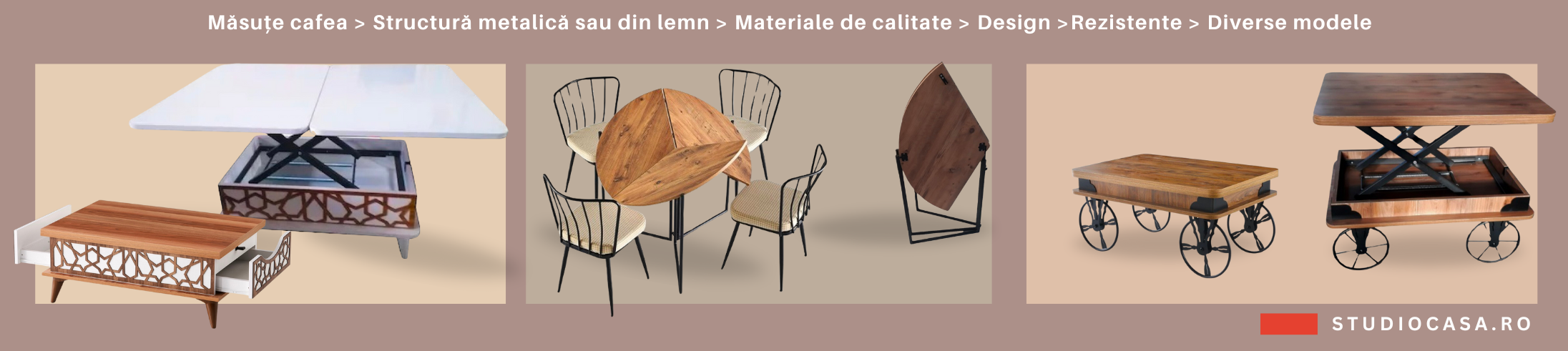 masute cafea versatile, extensibile