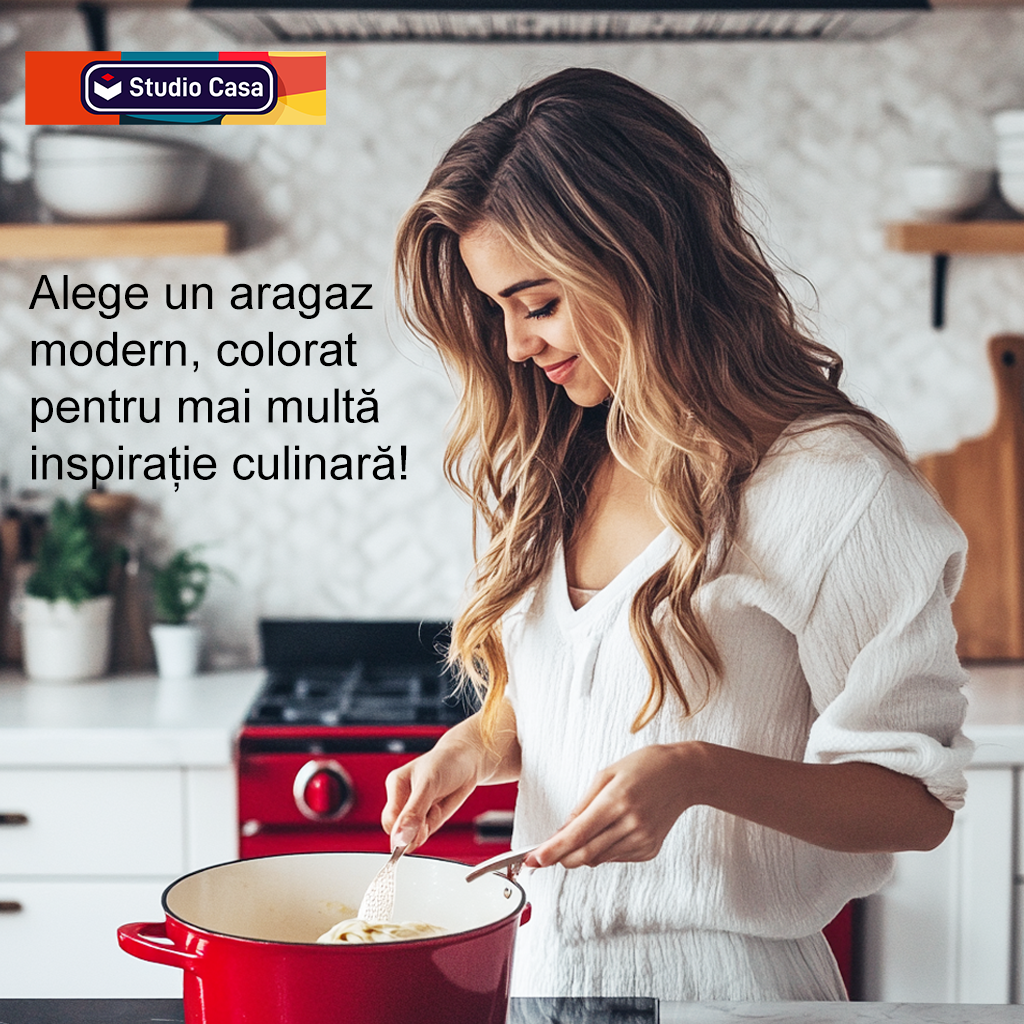 aragaz rosu pe stil modern